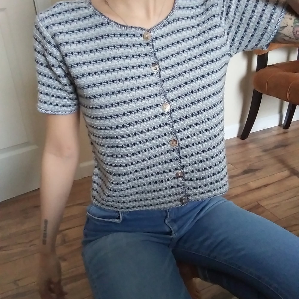 Knit button up top